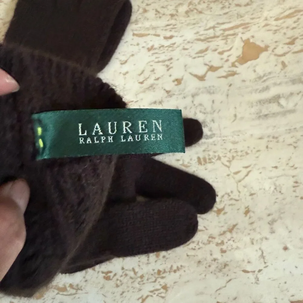 Lauren Ralph Lauren wool/rabbit blend long knit gloves